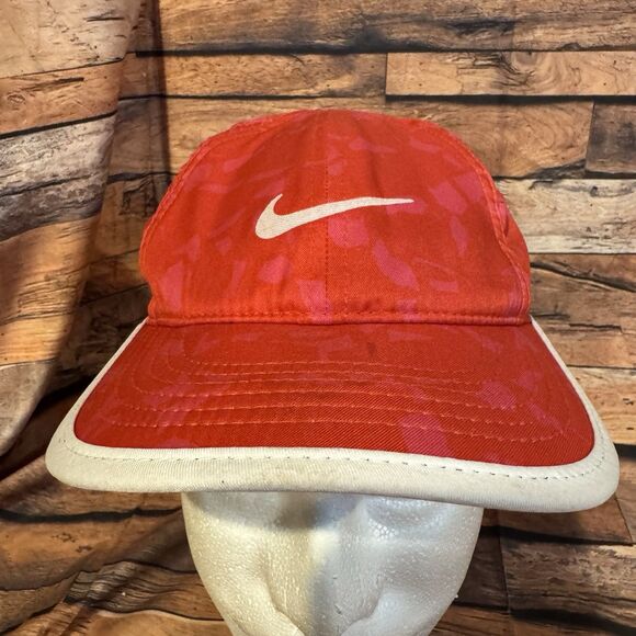 Nike Dri-FIT Youth Cap Hat Red White Swoosh Adjustable Lightweight Athletic - Picture 1 of 8
